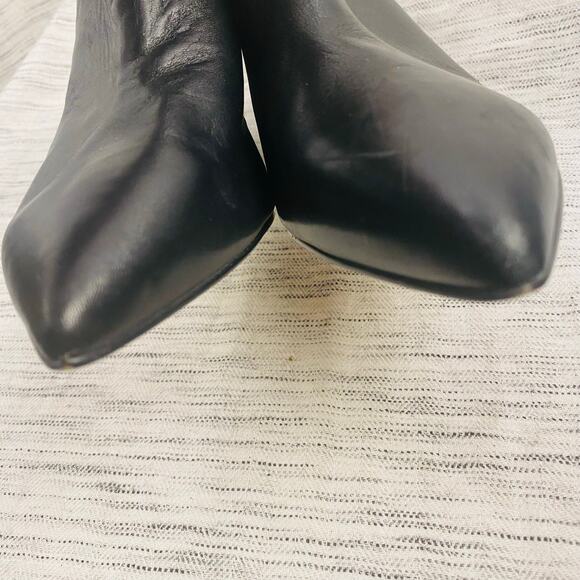 Marc Fisher MFragni Classic Heeled Pointed Toe Black Leather Mules Size 8 - Picture 4 of 8